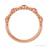 Sapphire Row Natural Gemstone Bead & Bezel Stacking Ring - Ruby, 14K Rose Gold (view 2)