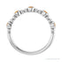 Sapphire Row Natural Gemstone Bead & Bezel Stacking Ring - Citrine, Platinum (view 2)