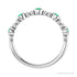 Sapphire Row Natural Gemstone Bead & Bezel Stacking Ring - Emerald, Platinum (view 2)