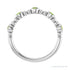 Sapphire Row Natural Gemstone Bead & Bezel Stacking Ring - Peridot, Platinum (view 2)