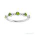 Sapphire Row Natural Gemstone Bead & Bezel Stacking Ring - Peridot, Platinum (view 3)