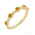 Sapphire Row Natural Gemstone Bead & Bezel Stacking Ring - Citrine, 14K Yellow Gold