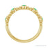 Sapphire Row Natural Gemstone Bead & Bezel Stacking Ring - Emerald, 14K Yellow Gold (view 2)