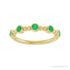 Sapphire Row Natural Gemstone Bead & Bezel Stacking Ring - Emerald, 14K Yellow Gold (view 3)