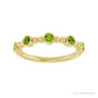 Sapphire Row Natural Gemstone Bead & Bezel Stacking Ring - Peridot, 14K Yellow Gold (view 3)