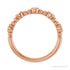 Sapphire Row Natural Gemstone Bead & Bezel Stacking Ring - Diamond, 14K Rose Gold (view 2)