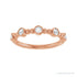 Sapphire Row Natural Gemstone Bead & Bezel Stacking Ring - Diamond, 14K Rose Gold (view 3)