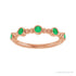 Sapphire Row Natural Gemstone Bead & Bezel Stacking Ring - Emerald, 14K Rose Gold (view 3)
