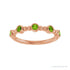 Sapphire Row Natural Gemstone Bead & Bezel Stacking Ring - Peridot, 14K Rose Gold (view 3)