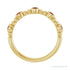 Sapphire Row Natural Gemstone Bead & Bezel Stacking Ring - Mozambique Garnet, 14K Yellow Gold (view 2)