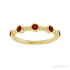 Sapphire Row Natural Gemstone Bead & Bezel Stacking Ring - Mozambique Garnet, 14K Yellow Gold (view 3)