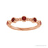 Sapphire Row Natural Gemstone Bead & Bezel Stacking Ring - Mozambique Garnet, 14K Rose Gold (view 3)