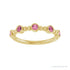 Sapphire Row Natural Gemstone Bead & Bezel Stacking Ring - Pink Tourmaline, 14K Yellow Gold (view 3)