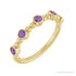 Sapphire Row Natural Gemstone Bead & Bezel Stacking Ring - Amethyst, 14K Yellow Gold