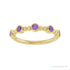 Sapphire Row Natural Gemstone Bead & Bezel Stacking Ring - Amethyst, 14K Yellow Gold (view 3)
