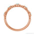 Sapphire Row Natural Gemstone Bead & Bezel Stacking Ring - Aquamarine, 14K Rose Gold (view 2)