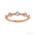Sapphire Row Natural Gemstone Bead & Bezel Stacking Ring - Aquamarine, 14K Rose Gold (view 3)