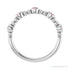 Sapphire Row Natural Gemstone Bead & Bezel Stacking Ring - Pink Tourmaline, Platinum (view 2)