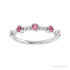 Sapphire Row Natural Gemstone Bead & Bezel Stacking Ring - Pink Tourmaline, Platinum (view 3)