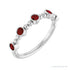 Sapphire Row Natural Gemstone Bead & Bezel Stacking Ring - Mozambique Garnet, 14K White Gold