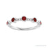 Sapphire Row Natural Gemstone Bead & Bezel Stacking Ring - Mozambique Garnet, 14K White Gold (view 3)