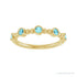 Sapphire Row Natural Gemstone Bead & Bezel Stacking Ring - Blue Zircon, 14K Yellow Gold (view 3)