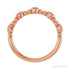 Sapphire Row Natural Gemstone Bead & Bezel Stacking Ring - Amethyst, 14K Rose Gold (view 2)