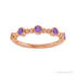 Sapphire Row Natural Gemstone Bead & Bezel Stacking Ring - Amethyst, 14K Rose Gold (view 3)