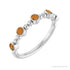 Sapphire Row Natural Gemstone Bead & Bezel Stacking Ring - Citrine, 14K White Gold