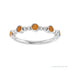 Sapphire Row Natural Gemstone Bead & Bezel Stacking Ring - Citrine, 14K White Gold (view 3)