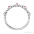 Sapphire Row Lab-Grown Gemstone Bead & Bezel Stacking Ring - Ruby, 14K White Gold (view 2)