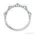 Sapphire Row Lab-Grown Gemstone Bead & Bezel Stacking Ring - Blue Sapphire, 14K White Gold (view 2)