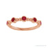 Sapphire Row Lab-Grown Gemstone Bead & Bezel Stacking Ring - Ruby, 14K Rose Gold (view 3)