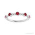 Sapphire Row Lab-Grown Gemstone Bead & Bezel Stacking Ring - Ruby, Platinum (view 3)
