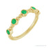 Sapphire Row Lab-Grown Gemstone Bead & Bezel Stacking Ring - Emerald, 14K Yellow Gold