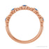 Sapphire Row Lab-Grown Gemstone Bead & Bezel Stacking Ring - Blue Sapphire, 14K Rose Gold (view 2)