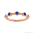 Sapphire Row Lab-Grown Gemstone Bead & Bezel Stacking Ring - Blue Sapphire, 14K Rose Gold (view 3)
