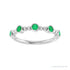 Sapphire Row Lab-Grown Gemstone Bead & Bezel Stacking Ring - Emerald, 14K White Gold (view 3)