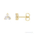 Sapphire Row Natural Diamond Trio Earrings - 14K Yellow Gold