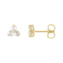 Sapphire Row Natural Diamond Trio Earrings - 14K Yellow Gold