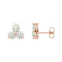Sapphire Row Natural Diamond Trio Earrings - 14K Rose Gold, 1/4 CTW