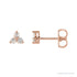 Sapphire Row Natural Diamond Trio Earrings - 14K Rose Gold, 1/8 CTW