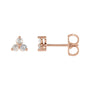 Sapphire Row Natural Diamond Trio Earrings - 14K Rose Gold, 1/8 CTW