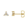 Sapphire Row Natural Diamond Trio Earrings - 14K Yellow Gold, 1/8 CTW