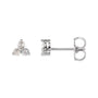 Sapphire Row Natural Diamond Trio Earrings - 14K White Gold, 1/8 CTW