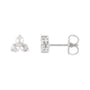 Sapphire Row Natural Diamond Trio Earrings - 14K White Gold