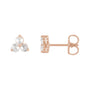 Sapphire Row Natural Diamond Trio Earrings - 14K Rose Gold