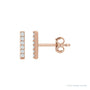 Sapphire Row Lab-Grown Diamond Pavé Bar Earrings - 14K Rose Gold