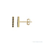 Sapphire Row Natural Black Diamond Pavé Bar Earrings - 14K Yellow Gold