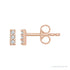 Sapphire Row Natural Diamond Mini Pavé Bar Earrings - 14K Rose Gold